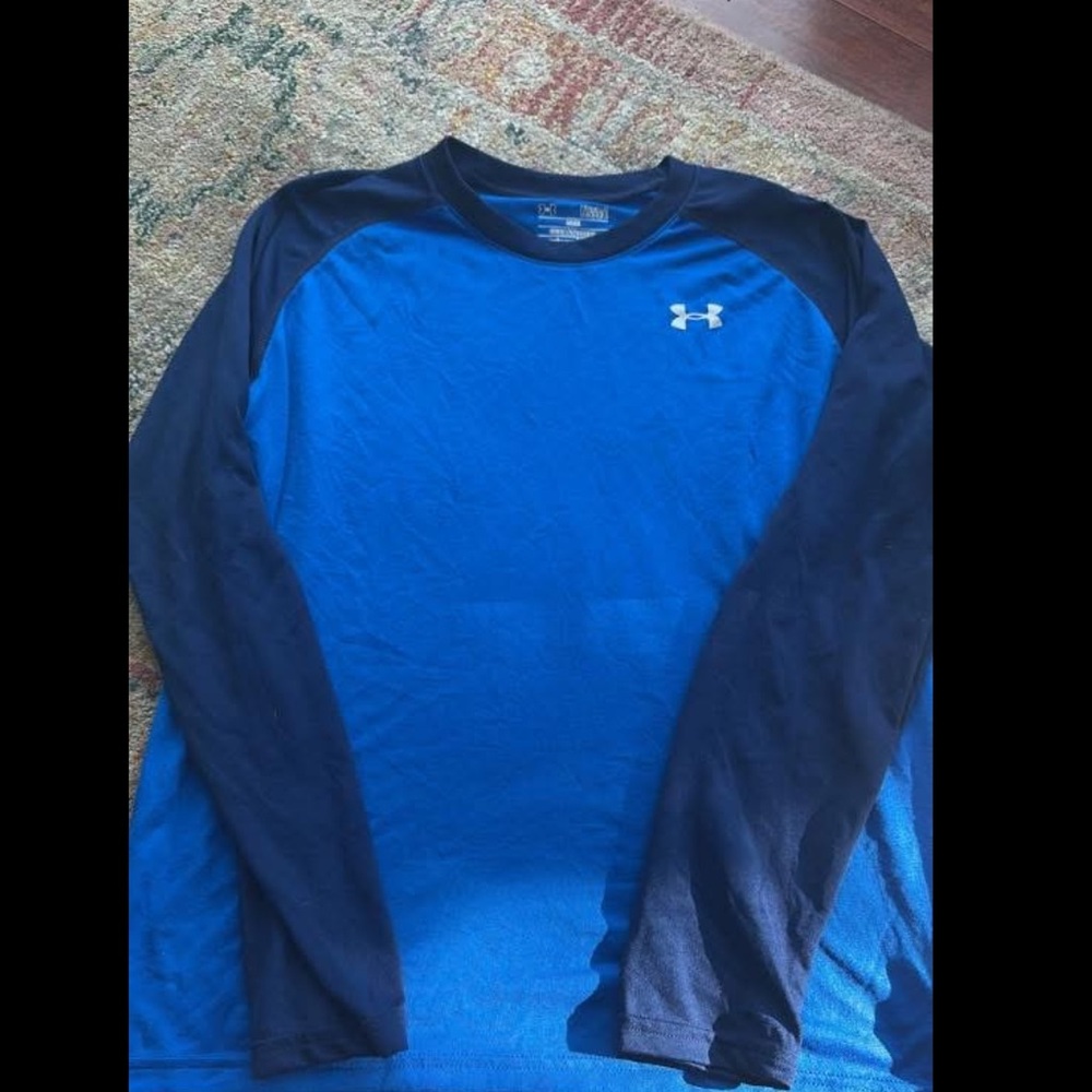 Under Armour Blue and Black Long Sleeve Performance Tee